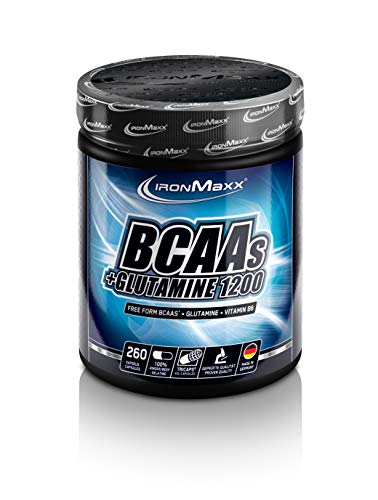 IronMaxx BCAA's + Glutamin 1200 Pre Workout Booster, 260 Kapseln (1er Pack)