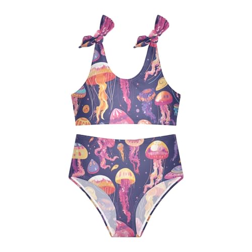 KLL Colorful Jellyfish Girls' 2 Piece Bikini Sets Quick-Dry Beach Swimsuit Bathing Suit3
