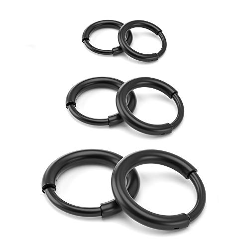 Image of Surgical Stainless Steel Hoop Earrings - Endless Small Hoop Earrings Set for Men Women, Hypoallergenic Tragus Earrings(8 /10 /12 /14mm)