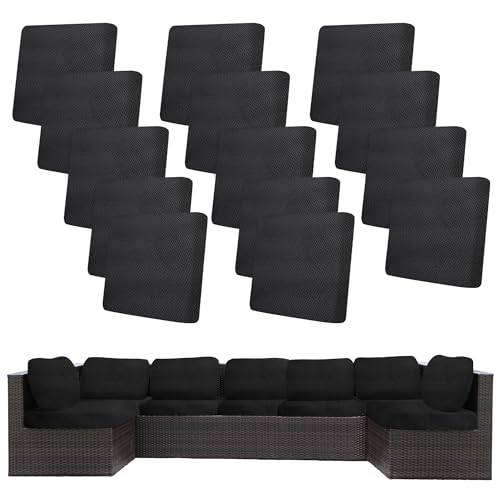 Image of 14Pcs Stretch Patio Cushion Covers,Outdoor Couch Covers Replacement,Outdoor Couch & Sofa Slipcovers,for Patio Furniture Cushion Covers,Washable Reusable Furniture Protector (Black,Cover Only)