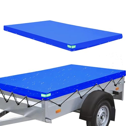 Anh&auml;nger Plane,Anh&auml;nger Flachplane mit Planenseil 209x115x10 cm Anh&auml;ngerplane Flachplane aus Verst&auml;rktes PVC Wasserdicht Material Abdeckplane Anh&auml;nger Abdeckung f&uuml;r 750kg PKW H&auml;nger