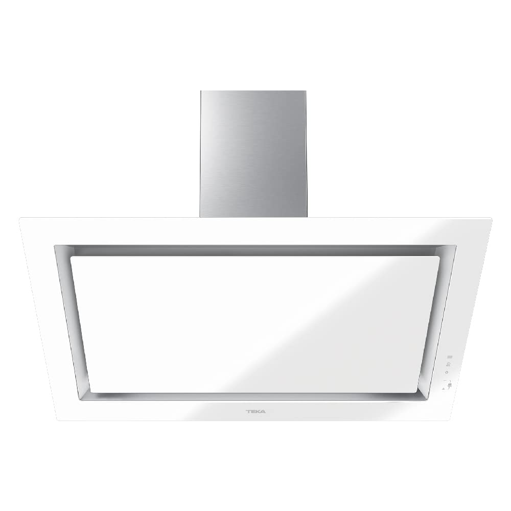 Teka DLV 98660 TOS - Campana Extractora Vertical de 90 cm, Urban Colors Edition, Función FreshAir, Campana Decorativa, Aspiración Perimetral "Contour", Apertura del Panel Frontal, Color Blanco