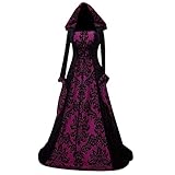 ♕Hochwertiges Renaissance-Mittelalterkleid, angenehm zu tragen. Das hervorragende Design, das Sie in den Mittelpunkt der Aufmerksamkeit lenken wird! Deluxe, elegant, gotisch mittelalterliche Kostüme für Frauen Geeignet für Halloween, Weihnachten, Karneval, Cosplay, Bühnenauftritt, Mottoparty, Geburtstagsfeier usw.