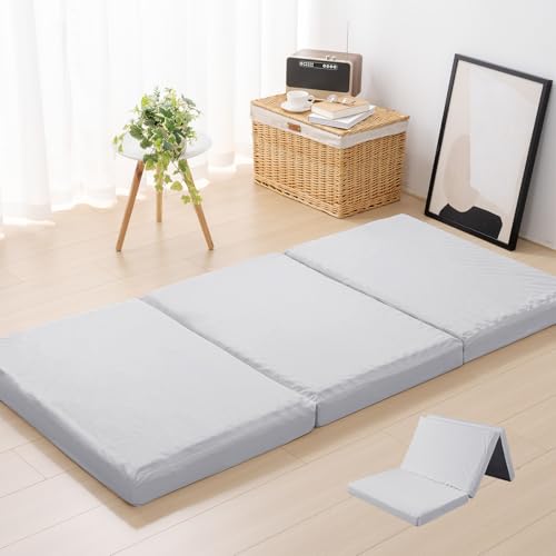 HOMFINE 高反発マットレス シングル 三つ折り 極厚10cm 20D...