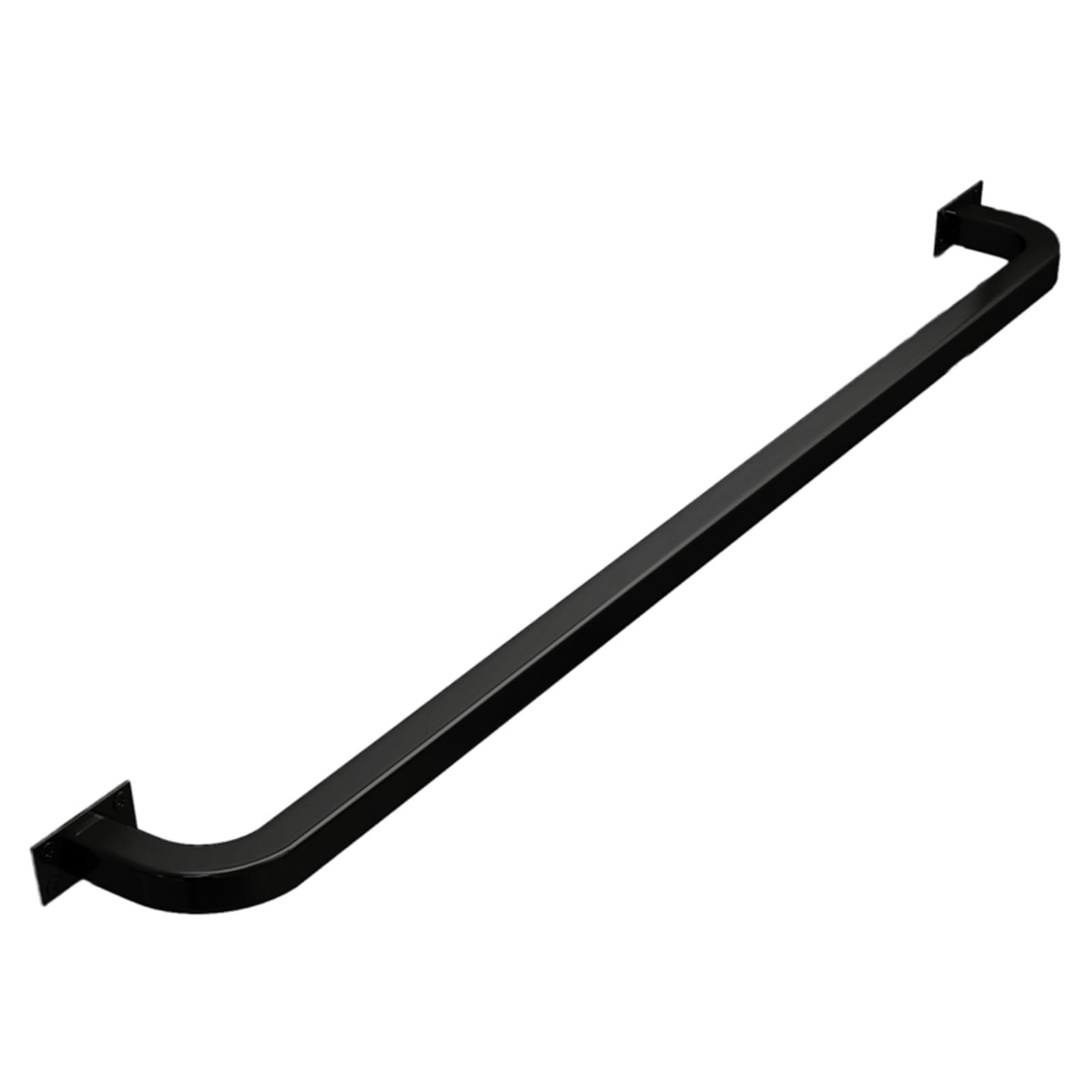 Rambarde d'escalier en fer forgé noir de 1 à 6 m avec supports muraux pour intérieur