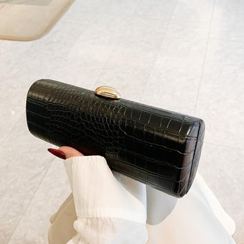Image of Women Vegan Leather Evening Handbag Crocodile Pattern Handle Clutch Purse Cross Body Envelope Bag