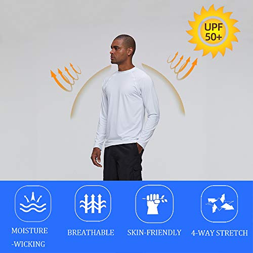 Men's Long Sleeve Rash Guard Swim Shirts UPF 50+ Sun Protection SPF UV T-Shirts for Fishing Hiking Running Surfing3