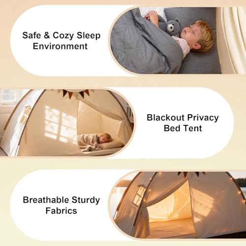 Twin Bed Tent Canopy, Indoor Toddler Bed Tent for Kids, Bed Tent Twin Size - Image 5