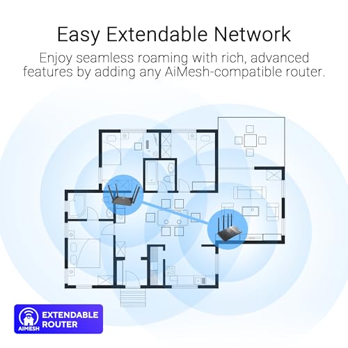 Image of ASUS RT-AX52 Pro - Wi-Fi Router 6 AX3000 - Dual Band - Expandable Router - Instand Guard - Parental Control - OFDMA - MU-MIMO - AiMesh Compatible - Easy Installation