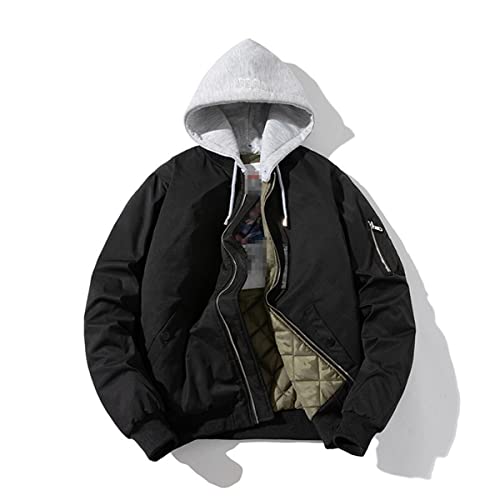 Veste bomber à capuche homme style militaire coupe-vent blanc