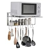 Estante marca ACORNFORT para cocina, de acero inoxidable, para microondas y con dos 2 niveles, para colgar en la pared.