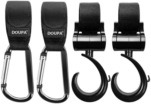 Baby Stroller Hooks Clips, Convenient Stroller Accessories Mommy Bag Hooks for Hanging Diaper Bags ,Purse,Stroller Organizer, Perfect for Uppababy, Babyzen Yoyo, Britax, Bugaboo, Bob, Pushchair, Buggy