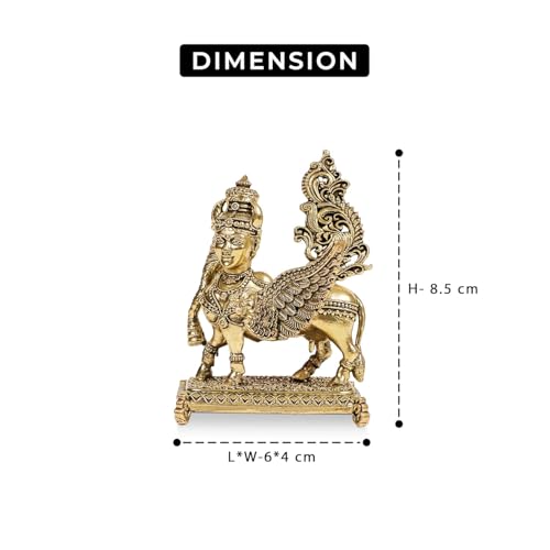 Image of Brass Kamdhenu Cow and Calf Idol for Home Temple & Pooja Room | Handmade Pure Brass Statue with Antique Finish | Spiritual Cow Murti for Puja Room, Vastu & Positive Energy