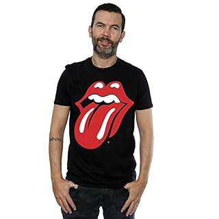 The Rolling Stones Langue Classique Homme T-Shirt Manches Courtes Noir Regular/Coupe Standard - Les Beatles, Paul McCartney, John Lennon, RIngo Starr, George Harrison