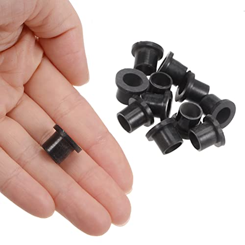 QUARKZMAN 12 Stück Geflanscht Hülse Lager 8.1mm Bohrung 10mm AD 10mm Länge Nylon Buchsen für Welle Schwarz
