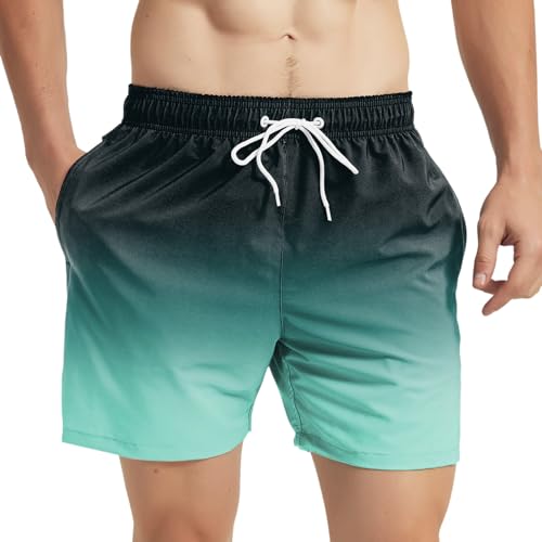 Mens Swim Trunks 5 Inch Inseam Bathing Suit Quick Dry Swim Shorts Elastic Waist Athletic Shorts with Pockets