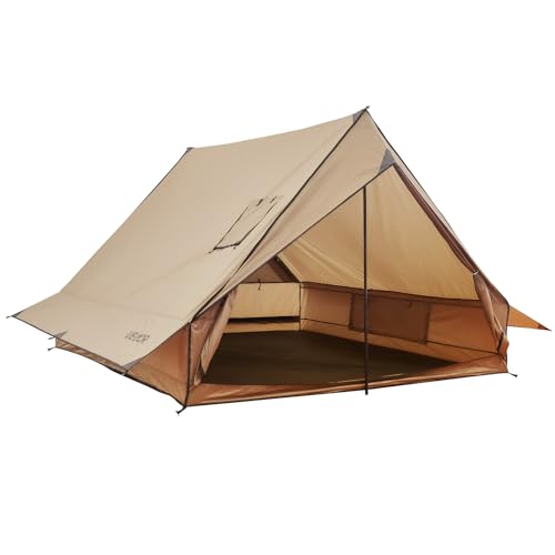 VEVOR Tente Chaude pour 2 Personnes, Tente d&rsquo;hiver Portable avec Trou de Poêle, Poteaux, Sac de Transport, Abri Léger à 4 Saisons, Tissu Imperméable PU2500 mm, pour Camping, Randonnée, Pêche, Chasse