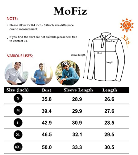 Mofiz Men's Half Zip Running Pullover Long Sleeve Golf Polo Shirt Quick Dry Upf 50+ Sun Protection Hiking Fishing Sports Top White M #TOP5