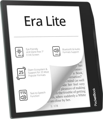 Image of PocketBook Era Lite | Affordable 7 inch e-Reader | E Ink Carta 1300 Screen | SMARTlight | Open Cloud | Up to 2 Months on a Single Charge | 25 formats | IPX4 | Bluetooth & Text-to-Speech Support