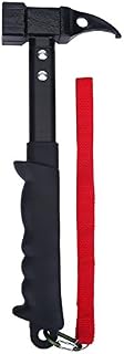 Filfeel Outdoor Metal Hammer Heavy Duty Camping Mallet High Strength Head & Rubber Handle with Lanyard, Tent Pegs Stake Nail Puller Remover Tools