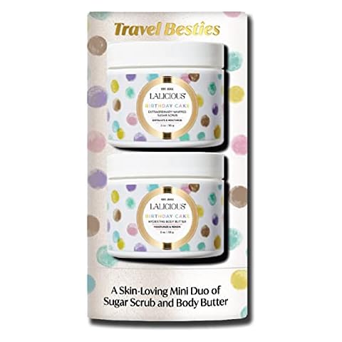 LALICIOUS Travel Besties Birthday Cake (Scrub Scrub 2oz & Body Butter 2oz) Cover