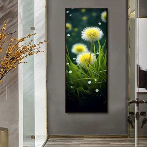 Diamond Painting Complet Pissenlit 5D Grand Tableau Mural pour Décoration Salon 40x120
