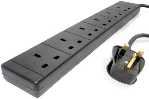 PRO ELEC PELB1713 6 Gang Extension Lead 10m, Black