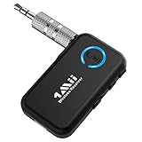 1Mii MiiLink Bluetooth 5.0 Music Receiver for Car/Home Stereo, Aux Bluetooth Adapter for Car with Volume Control Supports Hands Free Calls, 15H Battery Life