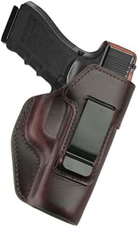 IWB Leather Holster for Glock 17, Custom Made Fit: Glock 17 (Gen 1-5) & Glock 22 Glock 31 (Gen 3-4) Right Hand/Dark Brown