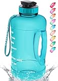 KEEPTO 64 oz Water Bottles with Times to Drink,BPA Free Motivational Gallon Water Jug with...
