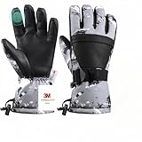 Pnosnesy Gants de Ski, Les Gants de Neige imperméables à l'eau et Respirables...