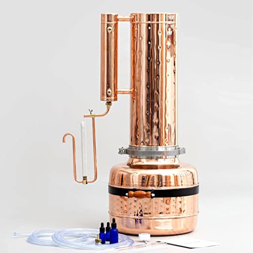 Essential Oil Distiller Kit For Steam Distillation Oil Making and Extracting - Home Distiller Equipment Diy Essential Oil from Herbs, Plants and Flowers (6.6 Gall (25L))