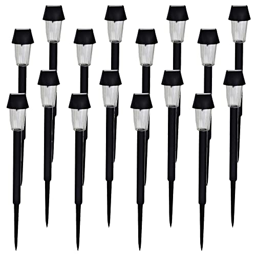 Kit 16 - Luminária Solar Balizador Luz Lâmpada LED Branco 6000K Decoração Jardim