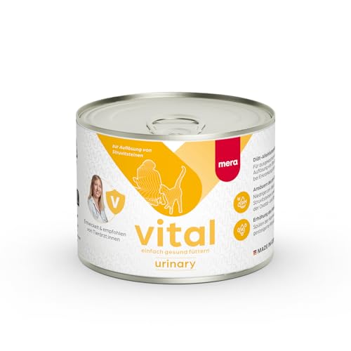 MERAVITAL Urinary (6x200g), Nassfutter Katze bei Entzündung der Harnwege, Auflösung von Struvitsteinen, Vorbeugung Neuer Harnsteine bei Katzen