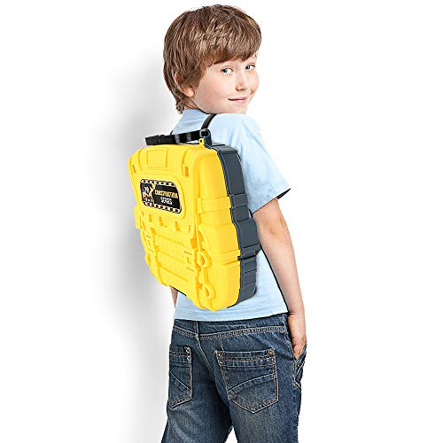BeebeeRun Construction Vehicles for Kid - Engineering Construction Truck Parking Lot with Race Track,Helicopter,Bulldozer, Mixer Toy for 3 4 5 Year Old Boys, Toddlers, Kids,Children