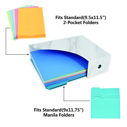 Huaprint FH6003 Magazine Holder(6 Pack, Marbling Gray) Cardboard Magazine File Holder-Folder Holder,Magazine Organizer,Document Organizer,Magazine Storage Box,With Labels thumb #4
