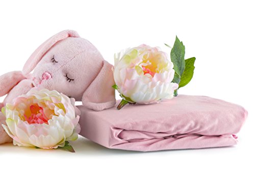 Abstract Cradle Sheets For Baby/Infant Deep Fitted Soft Jersey Cotton Knit 18" X 36" (Solid Pink) #TOP2