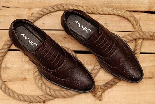 Image of ARAMISH Men Genuine Leather Formal Brogue Shoe