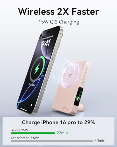 Magnetic Portable Charger for iPhone with Active Cooling, 10000mAh Qi2 15W Magsafe Power Bank with Stand, 35W USB C for Samsung Android, Wireless Battery Pack for iPhone 17/16/15 Series — view 3