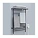 Porte-Serviettes Chauffant pour Salle De Bain, Chauffe-Serviettes Électrique 9 Barres avec Tablette Supérieure, Sèche-Serviettes en Alliage D'aluminium, Thermostat À Affichage Numérique,B,Hardwired