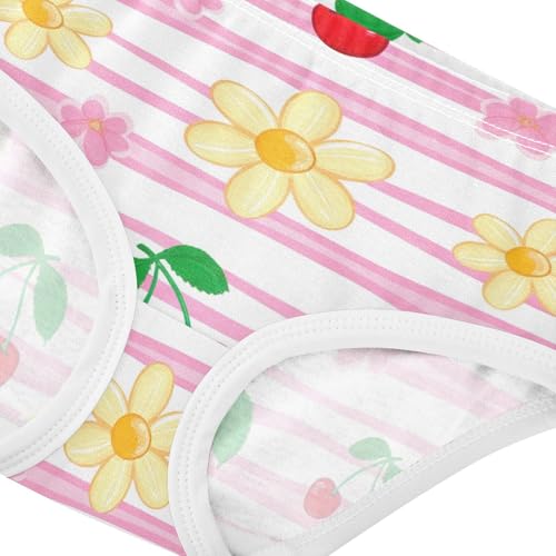 Cotton Toddler Girls Underwear Cute Cherries Daisies Pink Stripes Panties Little Girl Colorful Underpants Briefs 2t4