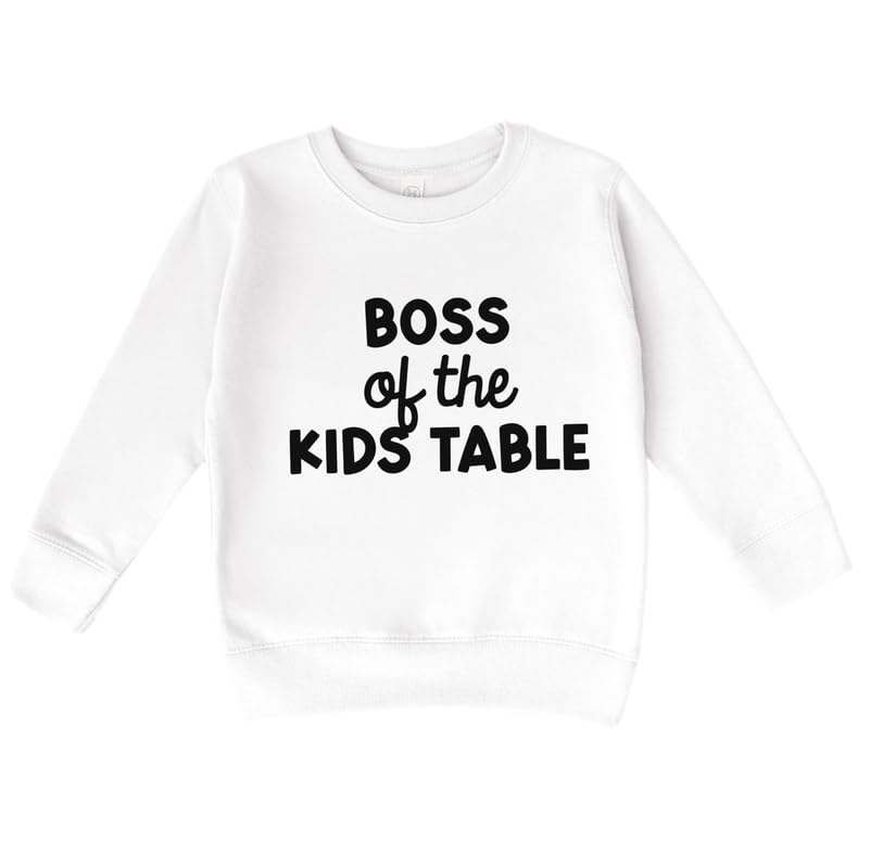 Bump and Beyond Designs Boss of The Kids Table Funny Thanksgiving Sweatshirt for Toddlers