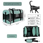 Cat Carrying Case Pet Dog Carrier Soft-Sided Cat Bag Airline Approved, Pet Travel Carrier Up to 15 Lbs, Collapsible Cat Carrier Dog Carrier for Medium Cats Small Cats Dogs(17x11x11 Green) - Image 4