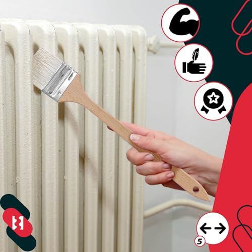 KOTARBAU® 10er Set Heizkörperpinsel 63 mm Winkelpinsel Lasurpinsel Lackierpinsel Malerpinsel Holzpinsel für Schwer Zugängliche Stellen