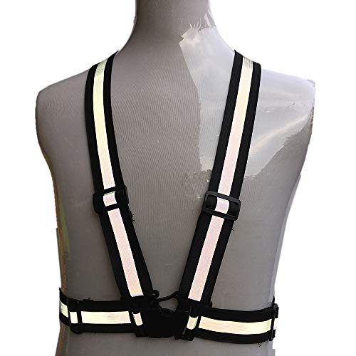 Zojo Safety Vests,10 Packs | Lightweight, Adjustable & Elastic | Safety & High Visibility For Running, Jogging, Walking,Cycling | Fits Outdoor Clothing (Black) #TOP2