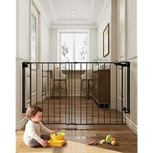 Cumbor 29.7-40.6" Standard Baby Gate for StairsBlack & Cumbor 31.6-48" No Bottom Bar Dog GateBlack