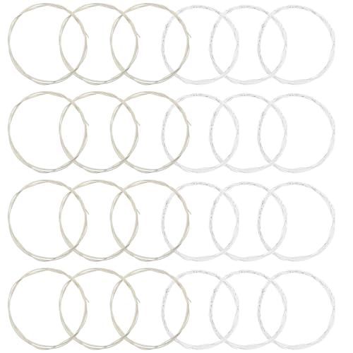 4 Sets Hohe Qualität Gitarrensaiten, 24 Stück Gitarren Saiten mit Gitarrenpick, Akustikgitarren Saiten, Ersatz-Stahlgitarrensaiten
