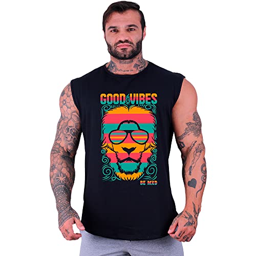 Kit 2 Regatas Machão Longline Masculina MXD Conceito Sem Manga Treino Academia Musculação Estampada