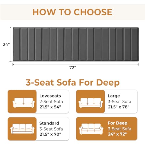 Image of Heavy Duty Couch Cushion Support Board for Sagging Sofa, 24''x72''Wide Sofa, Thick Reinforced Wood Boards Add Strong Seat Supports, Under Couch Insert with Anti-Slip Dots, Grey