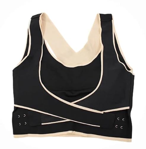 Sutiã Cinta Modeladora Levanta Seios Compressão Top (G, Preto)